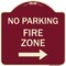 Signmission No Parking Fire Zone W/ Right Arrow Heavy-Gauge Aluminum Sign, 18" x 18", BU-1818-23672 A-DES-BU-1818-23672 - alternate 1